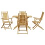 Juego de comedor de jardín 5 piezas bambú de vidaXL, Conjuntos de jardín - Ref: Foro24-3278529, Precio: 408,70 €, Descuento: %