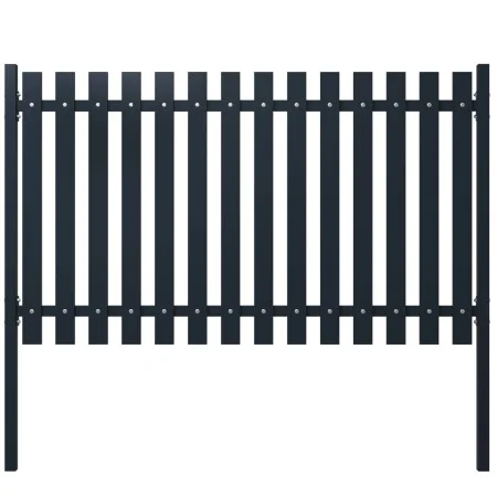 Anthrazit pulverbeschichtetes Stahlzaunelement 174,5 x 75 cm von vidaXL, Zaunpaneele - Ref: Foro24-146470, Preis: 154,99 €, R...