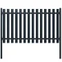 Anthrazit pulverbeschichtetes Stahlzaunelement 174,5 x 75 cm von vidaXL, Zaunpaneele - Ref: Foro24-146470, Preis: 154,99 €, R...