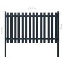 Anthracite powder coated steel fence panel 174.5x75 cm by vidaXL, fence panels - Ref: Foro24-146470, Price: 154,99 €, Discoun...