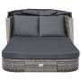 Tumbona con capota de ratán sintético gris antracita de vidaXL, Tumbonas - Ref: Foro24-49496, Precio: 576,18 €, Descuento: %
