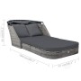 Tumbona con capota de ratán sintético gris antracita de vidaXL, Tumbonas - Ref: Foro24-49496, Precio: 576,18 €, Descuento: %