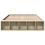 Estructura de cama madera de ingeniería roble Sonoma 135x190 cm de vidaXL, Camas y somieres - Ref: Foro24-3280589, Precio: 13...