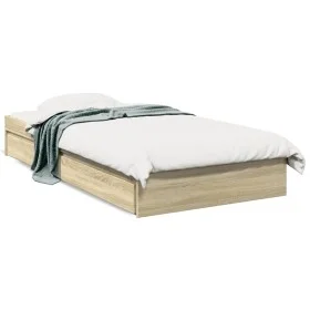 Cama con cajones madera ingeniería roble Sonoma 90x190 cm de vidaXL, Camas y somieres - Ref: Foro24-3280708, Precio: 128,70 €...