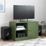 Mueble para TV de acero verde oliva 67x39x44 cm de vidaXL, Muebles TV - Ref: Foro24-841699, Precio: 61,29 €, Descuento: %