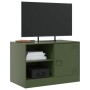 Mueble para TV de acero verde oliva 67x39x44 cm de vidaXL, Muebles TV - Ref: Foro24-841699, Precio: 61,87 €, Descuento: %