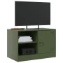 Mueble para TV de acero verde oliva 67x39x44 cm de vidaXL, Muebles TV - Ref: Foro24-841699, Precio: 61,29 €, Descuento: %