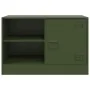 Mueble para TV de acero verde oliva 67x39x44 cm de vidaXL, Muebles TV - Ref: Foro24-841699, Precio: 61,29 €, Descuento: %