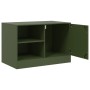 Mueble para TV de acero verde oliva 67x39x44 cm de vidaXL, Muebles TV - Ref: Foro24-841699, Precio: 61,87 €, Descuento: %
