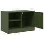 Mueble para TV de acero verde oliva 67x39x44 cm de vidaXL, Muebles TV - Ref: Foro24-841699, Precio: 61,29 €, Descuento: %