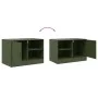 Mueble para TV de acero verde oliva 67x39x44 cm de vidaXL, Muebles TV - Ref: Foro24-841699, Precio: 61,29 €, Descuento: %