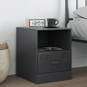 Anthrazitgrauer Nachttisch aus Stahl, 34,5 x 39 x 44 cm von vidaXL, Nachttische - Ref: Foro24-841755, Preis: 48,50 €, Rabatt: %