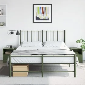 Mesitas de noche 2 unidades acero verde oliva 34,5x39x44 cm de vidaXL, Mesitas de noche - Ref: Foro24-841760, Precio: 81,05 €...