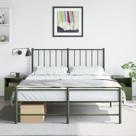 Mesitas de noche 2 unidades acero verde oliva 34,5x39x44 cm de vidaXL, Mesitas de noche - Ref: Foro24-841760, Precio: 82,15 €...