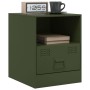 Mesitas de noche 2 unidades acero verde oliva 34,5x39x44 cm de vidaXL, Mesitas de noche - Ref: Foro24-841760, Precio: 82,15 €...