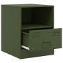 Mesitas de noche 2 unidades acero verde oliva 34,5x39x44 cm de vidaXL, Mesitas de noche - Ref: Foro24-841760, Precio: 82,15 €...