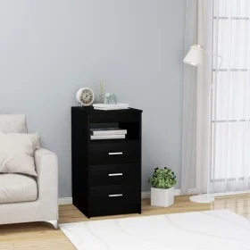 Black plywood chest of drawers 40x50x76 cm by vidaXL, Lockers and storage cabinets - Ref: Foro24-801806, Price: 84,46 €, Disc...