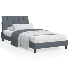 Bett mit dunkelgrauer Samtmatratze 100x200 cm von vidaXL, Betten und Lattenroste - Ref: Foro24-3208581, Preis: 328,53 €, Raba...