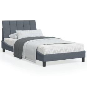 Cama con colchón terciopelo gris oscuro 100x200 cm de vidaXL, Camas y somieres - Ref: Foro24-3208581, Precio: 298,51 €, Descu...