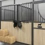 Perchero colgador de bridas 6 ganchos giratorios acero negro de vidaXL, Accesorios para riendas de caballos - Ref: Foro24-172...