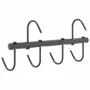 Perchero colgador de bridas 6 ganchos giratorios acero negro de vidaXL, Accesorios para riendas de caballos - Ref: Foro24-172...