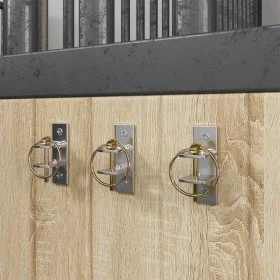 Ganchos de pared para cubos 3 uds acero plateado y marrón de vidaXL, Pienso para caballos - Ref: Foro24-172473, Precio: 15,89...