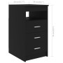 Cajonera de madera contrachapada negro 40x50x76 cm de vidaXL, Taquillas y armarios de almacenamiento - Ref: Foro24-801806, Pr...