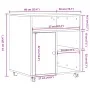 Soporte para impresora con ruedas gris hormigón 60x50x67 cm de vidaXL, Soportes para impresoras - Ref: Foro24-840628, Precio:...