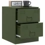 Mesita de noche de acero verde 34,5x39x44 cm de vidaXL, Mesitas de noche - Ref: Foro24-841627, Precio: 53,40 €, Descuento: %