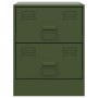 Mesita de noche de acero verde 34,5x39x44 cm de vidaXL, Mesitas de noche - Ref: Foro24-841627, Precio: 54,14 €, Descuento: %