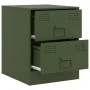 Mesita de noche de acero verde 34,5x39x44 cm de vidaXL, Mesitas de noche - Ref: Foro24-841627, Precio: 53,40 €, Descuento: %