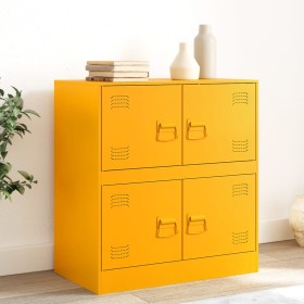 Aparador de acero amarillo mostaza 67x39x73 cm de vidaXL, Aparadores - Ref: Foro24-841652, Precio: 96,17 €, Descuento: %