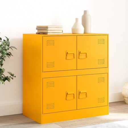 Aparador de acero amarillo mostaza 67x39x73 cm de vidaXL, Aparadores - Ref: Foro24-841652, Precio: 96,17 €, Descuento: %