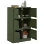 Aparador de acero verde oliva 67x39x107 cm de vidaXL, Aparadores - Ref: Foro24-841659, Precio: 147,15 €, Descuento: %