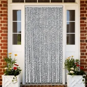 Cortina antimoscas chenilla gris negro y blanco 118x220 cm de vidaXL, Mosquiteras para ventanas - Ref: Foro24-4004882, Precio...