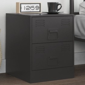 Mesita de noche acero negra 34,5x39x44 cm de vidaXL, Mesitas de noche - Ref: Foro24-841619, Precio: 51,75 €, Descuento: %