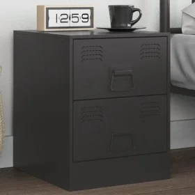 Mesita de noche acero negra 34,5x39x44 cm by vidaXL, Nightstands - Ref: Foro24-841619, Price: 51,03 €, Discount: %