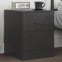 Mesita de noche acero negra 34,5x39x44 cm de vidaXL, Mesitas de noche - Ref: Foro24-841619, Precio: 51,03 €, Descuento: %