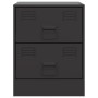 Mesita de noche acero negra 34,5x39x44 cm de vidaXL, Mesitas de noche - Ref: Foro24-841619, Precio: 51,75 €, Descuento: %