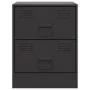 Mesita de noche acero negra 34,5x39x44 cm de vidaXL, Mesitas de noche - Ref: Foro24-841619, Precio: 51,03 €, Descuento: %
