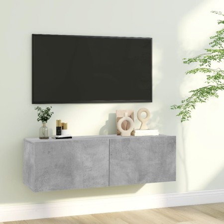 Mueble para TV madera contrachapada gris hormigón 100x30x30 cm de vidaXL, Muebles TV - Ref: Foro24-801485, Precio: 53,34 €, D...