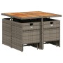 Set comedor jardín 9 pzas y cojines ratán sintético gris de vidaXL, Conjuntos de jardín - Ref: Foro24-3277729, Precio: 534,95...