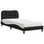 Cama con colchón cuero sintético negro y blanco 80x200 cm de vidaXL, Camas y somieres - Ref: Foro24-3208687, Precio: 281,02 €...