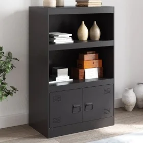 Aparador de acero negro 67x39x107 cm de vidaXL, Aparadores - Ref: Foro24-841667, Precio: 100,05 €, Descuento: %