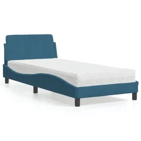 Cama con colchón terciopelo azul 90x200 cm de vidaXL, Camas y somieres - Ref: Foro24-3208335, Precio: 254,77 €, Descuento: %