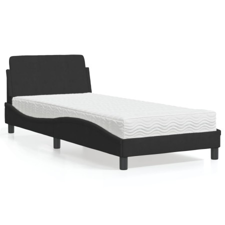 Cama con colchón terciopelo negro 80x200 cm de vidaXL, Camas y somieres - Ref: Foro24-3208293, Precio: 250,11 €, Descuento: %