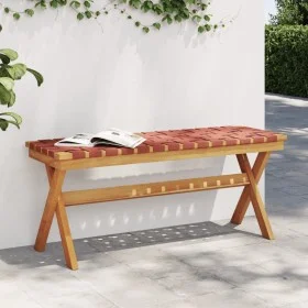 Banco de jardín madera maciza de acacia y tela rojo de vidaXL, Bancos de jardín - Ref: Foro24-366515, Precio: 65,74 €, Descue...