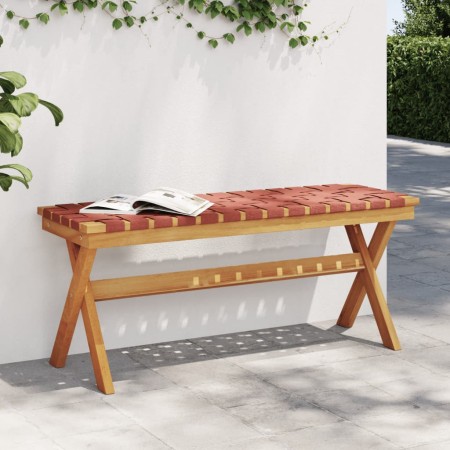 Banco de jardín madera maciza de acacia y tela rojo de vidaXL, Bancos de jardín - Ref: Foro24-366515, Precio: 66,93 €, Descue...