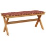Banco de jardín madera maciza de acacia y tela rojo de vidaXL, Bancos de jardín - Ref: Foro24-366515, Precio: 66,93 €, Descue...