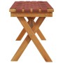 Banco de jardín madera maciza de acacia y tela rojo de vidaXL, Bancos de jardín - Ref: Foro24-366515, Precio: 66,93 €, Descue...